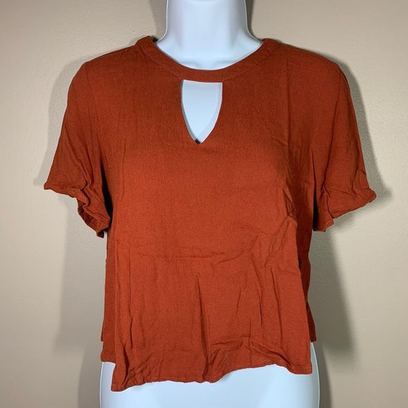 (2 for $20) Elodie Rust Orange Blouse Size S   V#57 - Picture 1 of 6